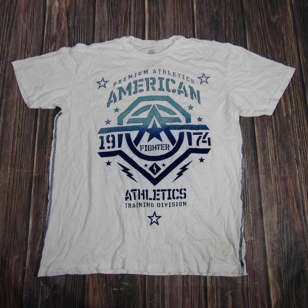 American Fighter T-Shirt Mens‎ 2XL White Graphic Short Sleeve MMA Athletic Tee